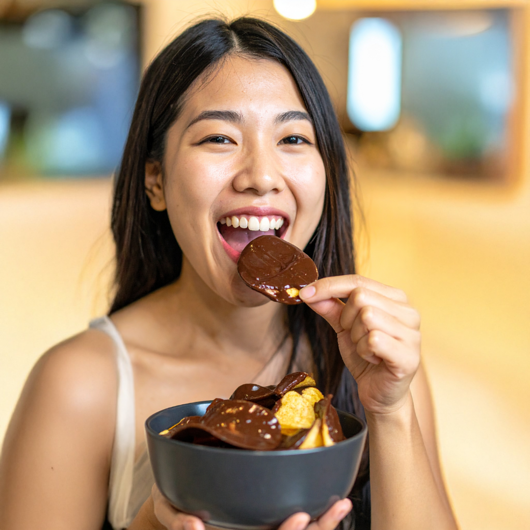 Semi Dark Chocolate Coated Potato Chips
